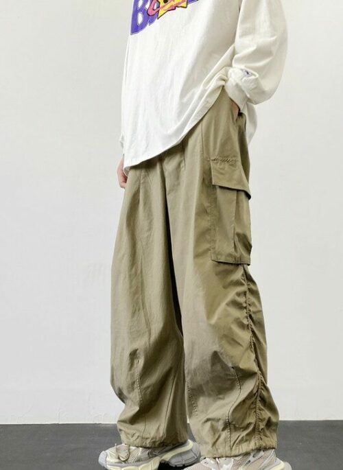 Green Ruched Edge Cargo Pants | Yunjin – Le Sserafim