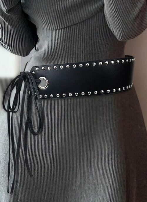 Black Lace Faux Leather Belt | Lily – NMIXX
