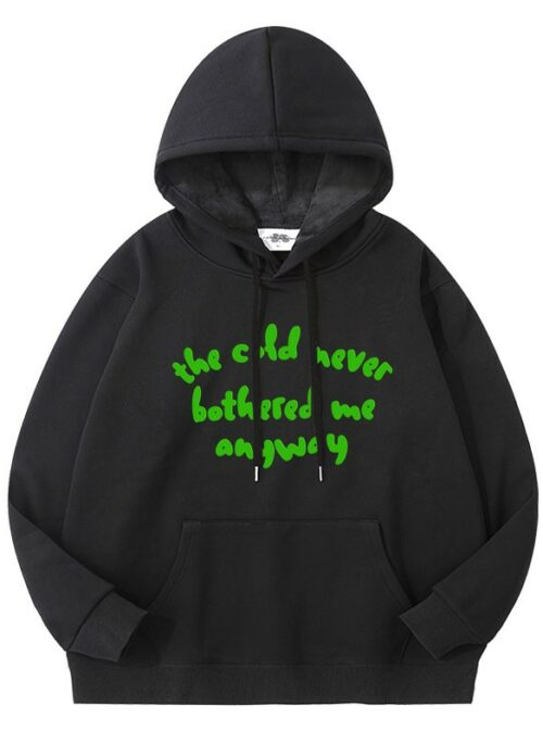 Black Statement Print Hoodie | Kazuha – Le Sserafim