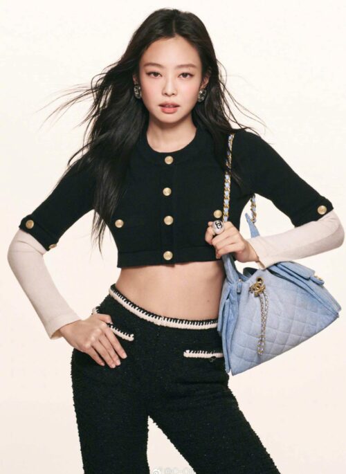 Black Tweed White Linings Pants | Jennie - BlackPink