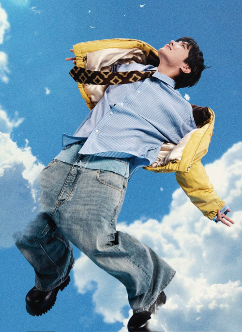 Blue Double Waist Spliced Jeans | J-Hope – BTS