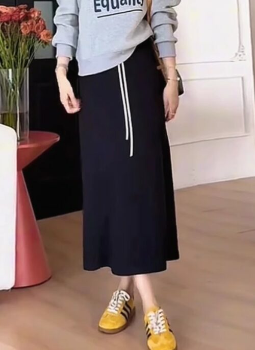 Blue Midi Skirt With White Lace | Baek Su Jeong - My Dearest Nemesis