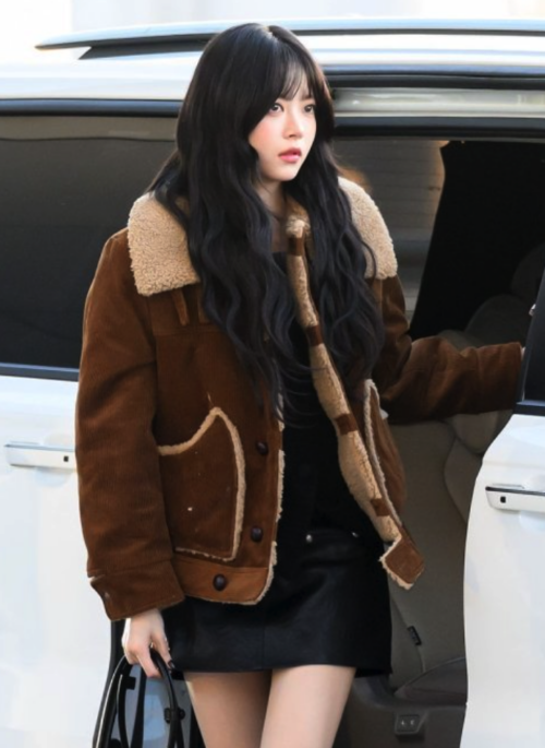 Brown Corduroy Sherpa-Lined Jacket | Eunchae – Le Sserafim