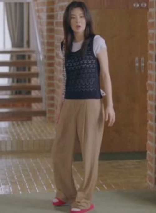 Brown Front Pleat Mopping Pants | Kim Mi Kyung – Potato Lab