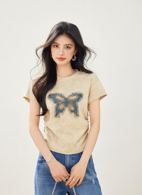 Butterfly Print Drawstring Tee Classic Collection