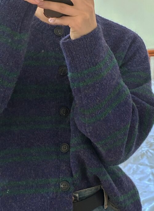 Gradient Striped Cozy Knit Cardigan Sweater