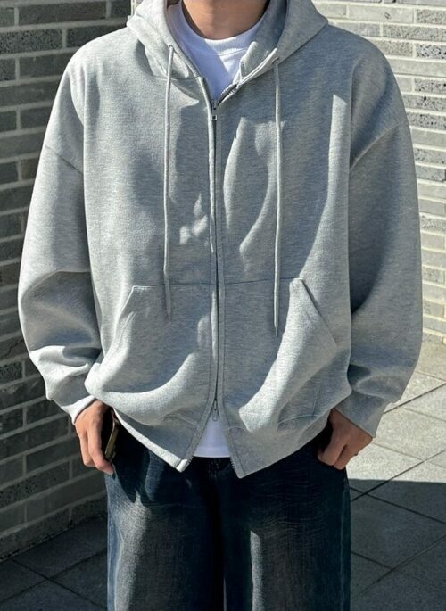 Gray Casual Hoodie Jacket Trend