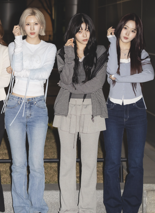 Grey Two-Piece Illusion Ribbed Cardigan | Haewon - NMIXX