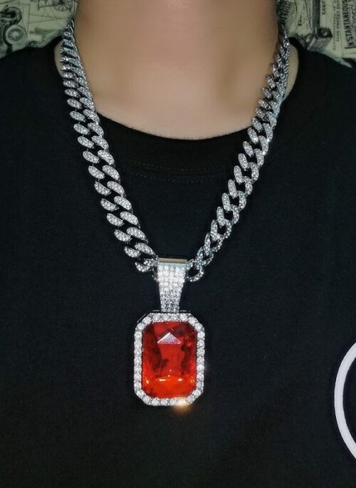 Silver Ruby Rhinestone Chain Necklace | Jennie – BlackPink