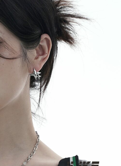 Silver Sparks Asymmetrical Earrings | Haewon – NMIXX