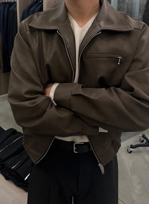 Trendy Short Leather Jacket