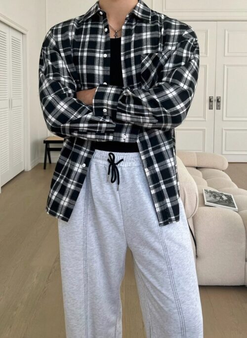 Vintage Plaid Long Sleeve Casual Shirt Jacket