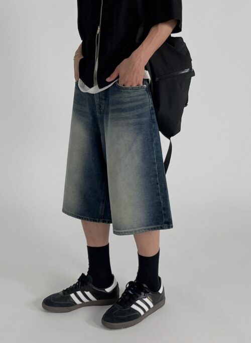 Vintage Washed Denim Casual Shorts