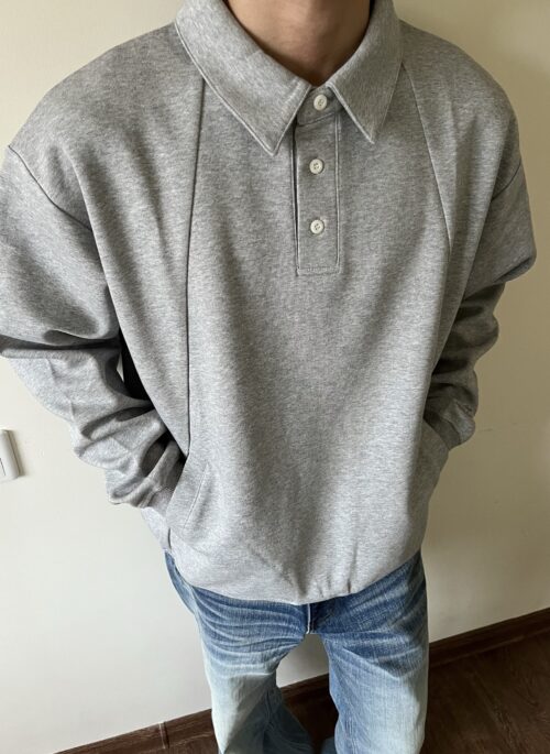 Ash Grey Collared Sweatshirt | Mark – NCT