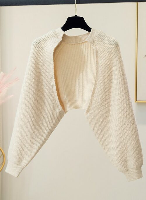 Beige Cropped Open Cardigan | Chaeryeong - ITZY