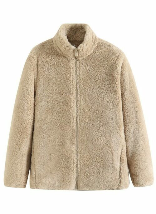 Beige  Zip-Up Fleece Jacket | Mark – NCT
