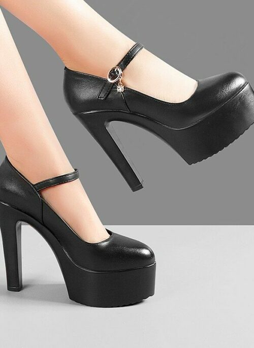 Black Mary Jane Faux Leather Heels | Jennie – BlackPink