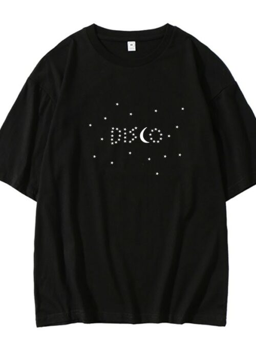 Black Starry Disco Printed T-Shirt | Hyunjin – Stray Kids