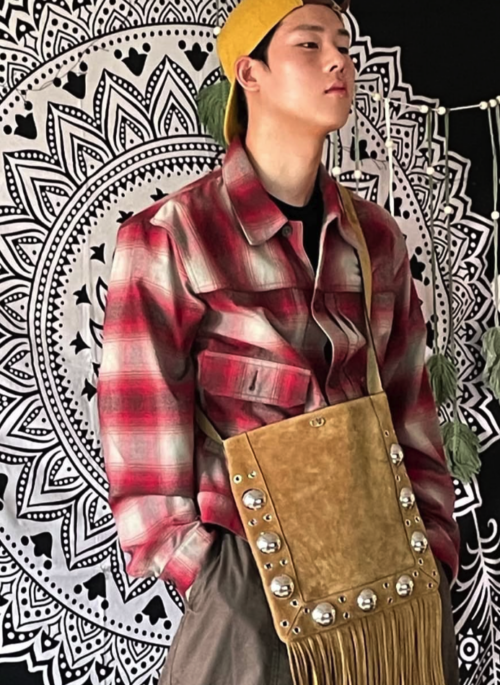 Brown Bohemian Style Shoulder Bag | Jooheon – Monsta X
