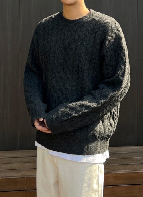 Cable Knit Sweater Cozy Winter Pullover