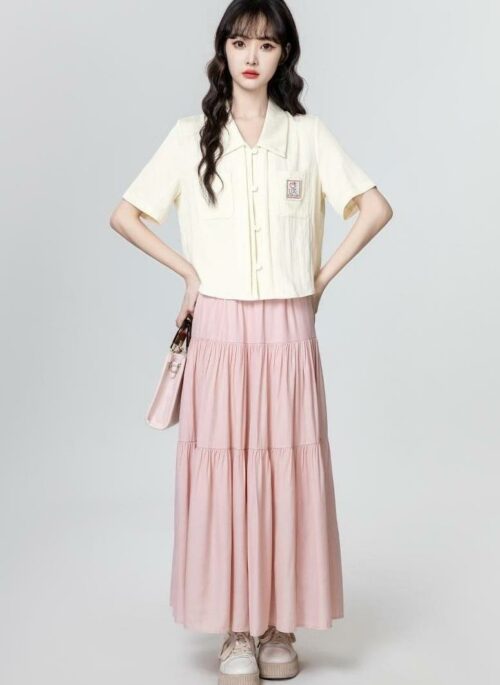Embroidered Short Sleeve Polo Shirt Cream
