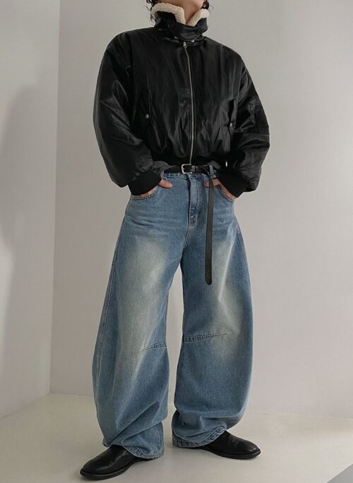 Faux Shearling Collar Trendy Pu Jacket