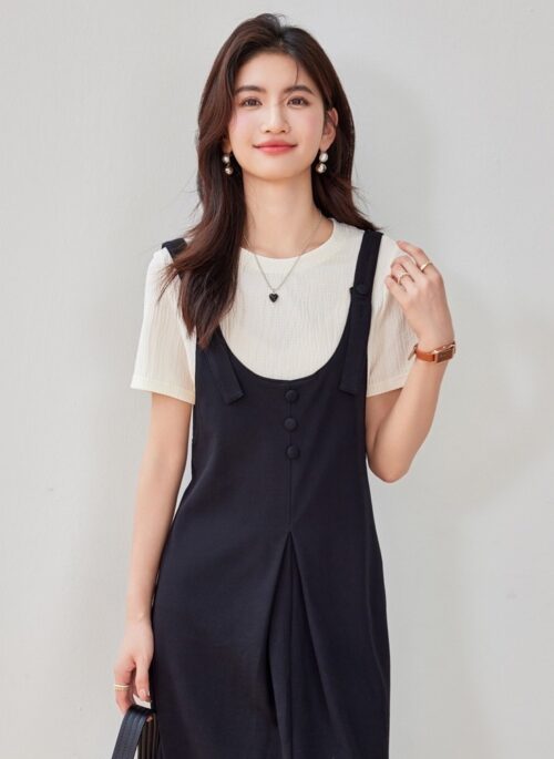 Floral Apricot T-Shirt Dress Set