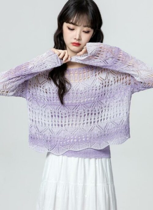 Gradient Knit Sunscreen Loose Coverup Sweater