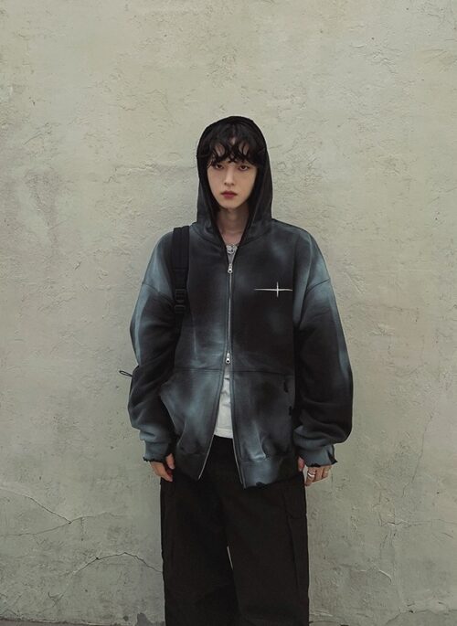 Gradient Tiedye Zip Hoodie Jacket