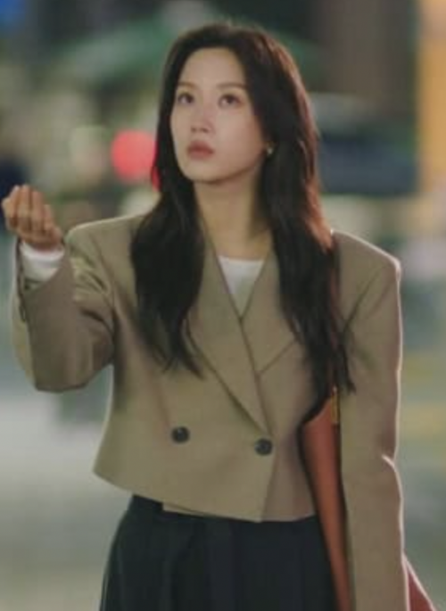 Brown Lapel Collar Short Suit Blazer | Baek Su Jeong – My Dearest Nemesis