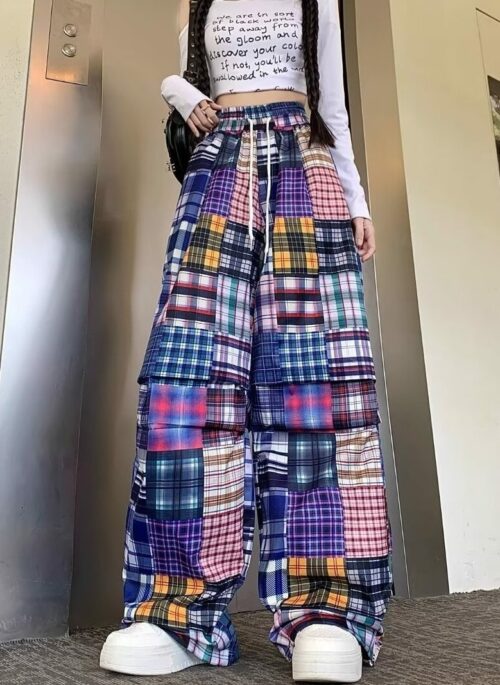 Multicolored Plaid Patches Pants | Mark – NCT