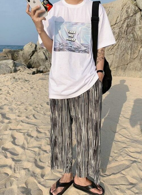 Pleated Wideleg Casual Pants Summer Breeze
