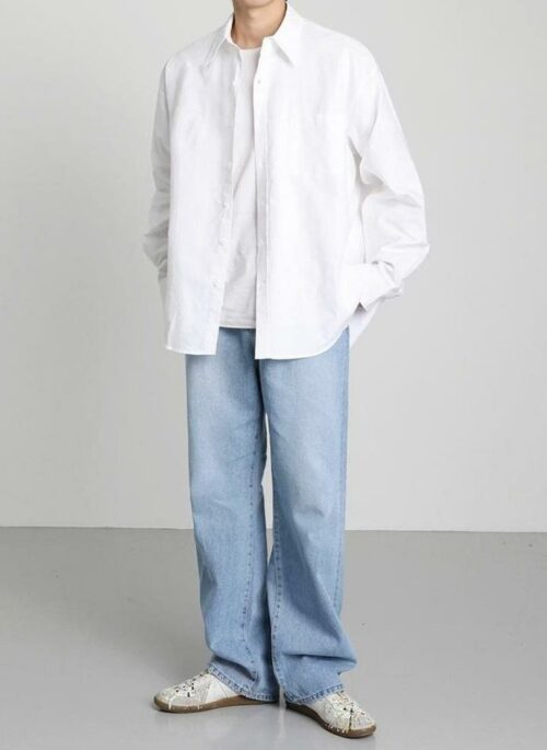 Relaxed Wash Denim Trousers