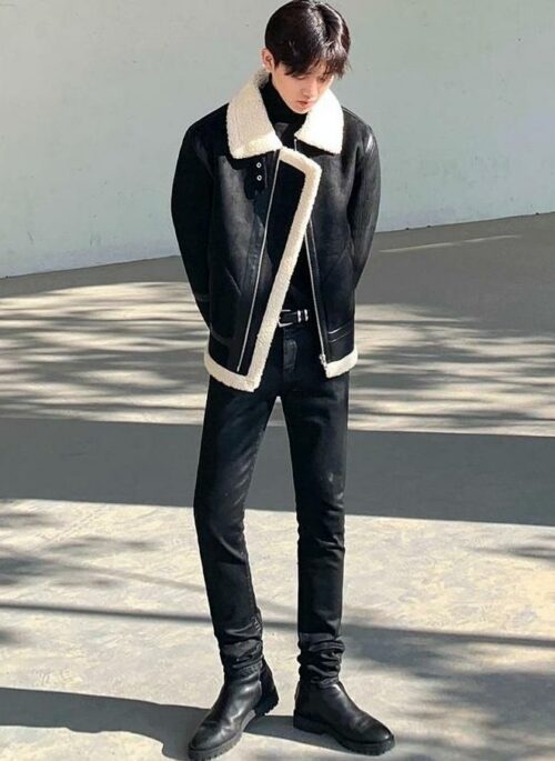 Suede Fleece Lined Winter Jacket