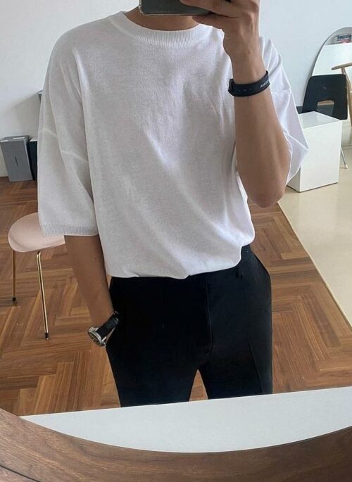 Summer Knit Relaxed Fit Crewneck Tee