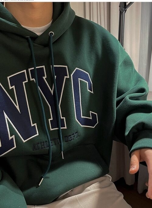 Vintage Embroidered Cotton Hoodie Pullover