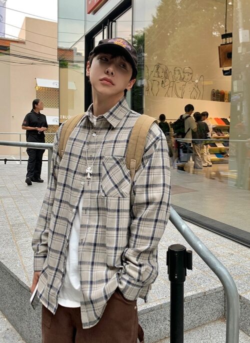 Vintage Plaid Long Sleeve Casual Shirt