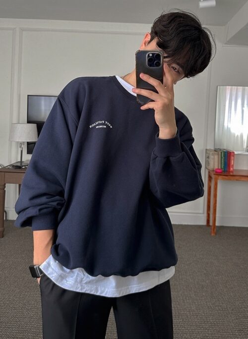 Vintage Print Loose Cotton Sweatshirt
