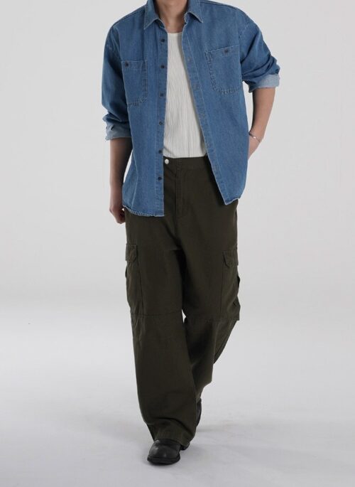 Vintage Washed Denim Jacket Casual Shirt Style