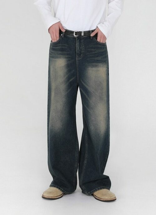 Vintage Washed Loose Jeans