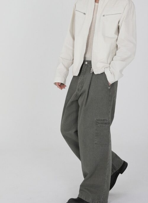 Vintage Washed Loose Straight Jeans