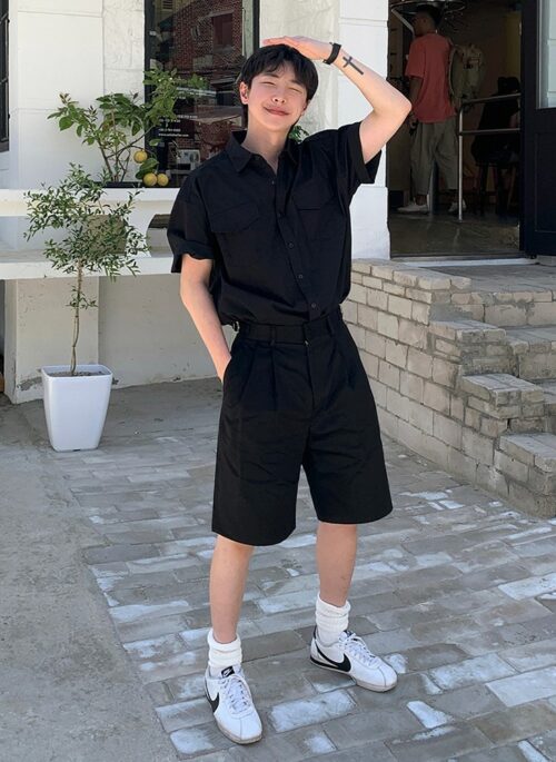 Vintage Workwear Short Sleeve Casual Shirt