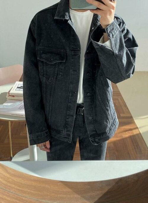 Washed Denim Jacket Trendy Casual Style