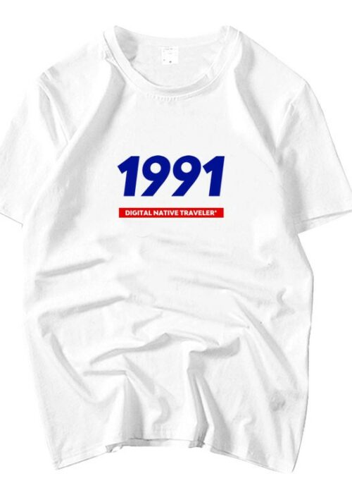White 1991 Printed T-Shirt | Eunwoo - Astro