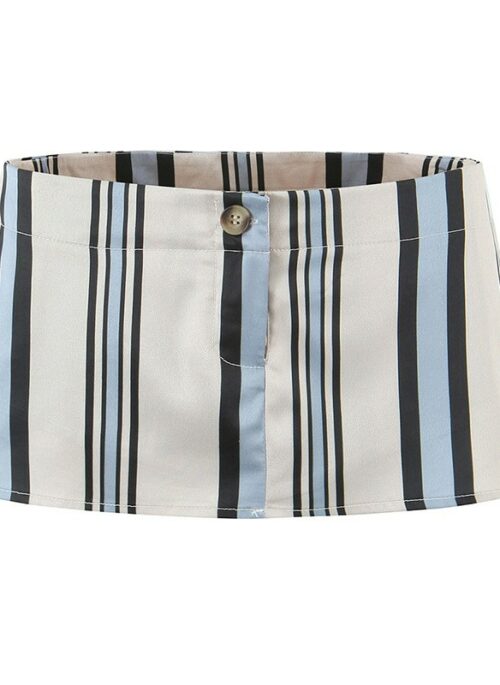 White And Blue Stripes Mini Skort | Jennie – BlackPink