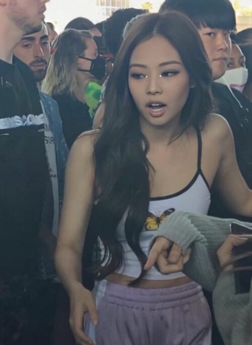 White Butterfly Print Sling Top | Jennie - BlackPink