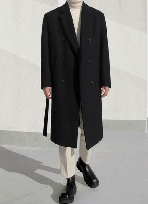 Winter Woolen Overcoat With Belt