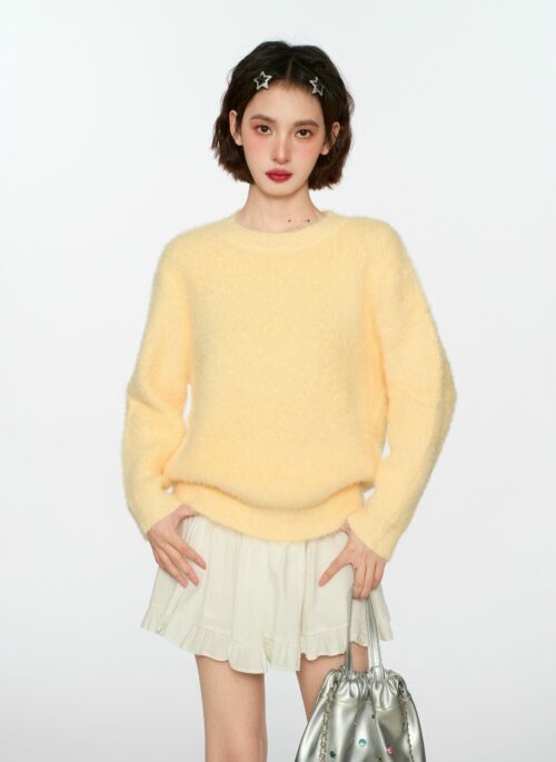 Yellow Mohair Knit Sweater | Jin – BTS