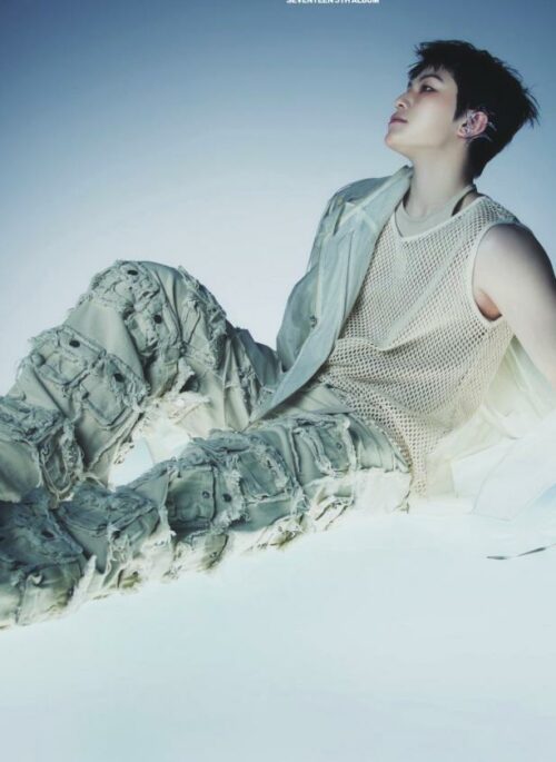 Beige Multiple Pockets Straight Jeans | Woozi - Seventeen