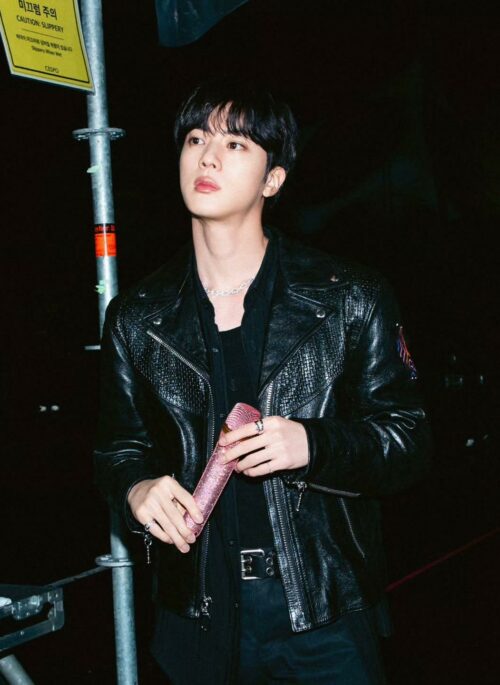Black Double Layer Eyelet Belt | Jin - BTS